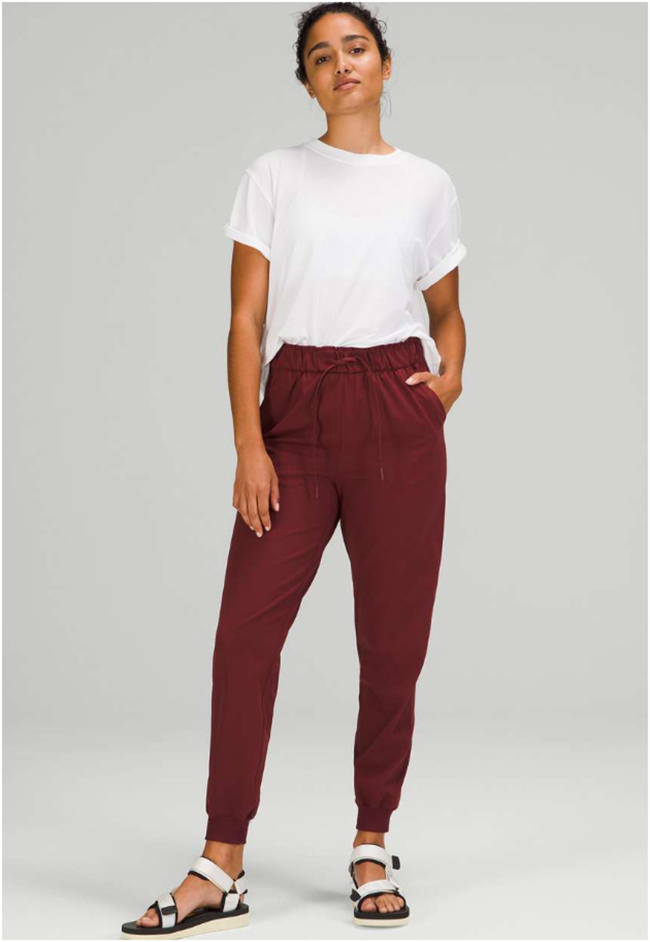Lululemon Stretch High-Rise Jogger Pants Womens 12 Red Merlot Luxtreme LW5CV4S